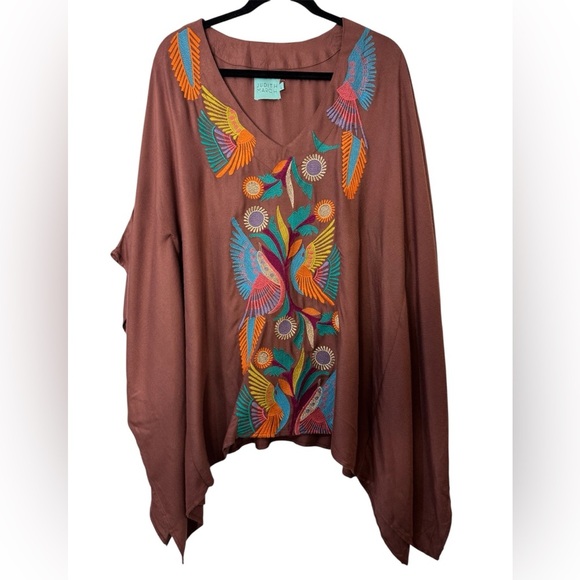 Judith March Embroidered Boho Tunic Top Sz Large - Picture 2 of 6